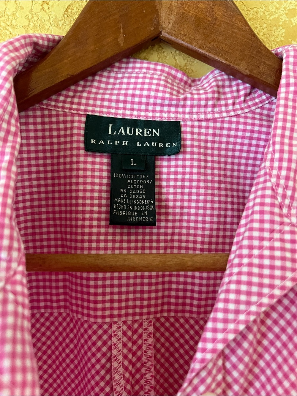 Ralph Lauren Pink Gingham Button-Up Shirt